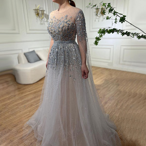 <strong>Royal</strong> <strong>Blue</strong> Cape Sleeves Beaded a Line Evening <strong>Dresses</strong> 2023 Serene Hill LA70454 Formal <strong>Party</strong> Gowns <strong>for</strong> Women Wedding Event - Product Image 4