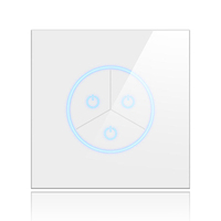 Tuya Eu Standard Smart Home 1/2/3 gangs panneau de verre en cristal blanc Wifi écran tactile interrupteur applique murale interrupteur intelligent 86mm