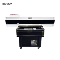 Printer UV Flatbed 9060 4 Head CMYK+Putih+Varnish LED UV Inkjet untuk Akrilik Kayu Kaca PVC