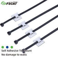 Kit de supports de câbles auto-adhésifs FSCAT Industry, robustes, à colle dorsale, 3M, blanc et noir, en nylon 66, pour un montage facile
