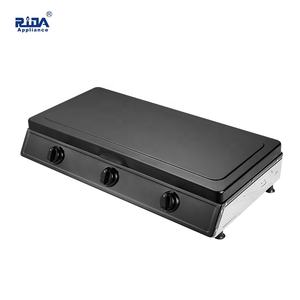 Ridax-Estufa de gas de alta calidad <span class=keywords><strong>para</strong></span> acampar, cocina de 3 quemadores, encimera con <span class=keywords><strong>tapa</strong></span> <span class=keywords><strong>para</strong></span> uso en hoteles al aire libre, cocina portátil de tres cocinas - Product Image 2