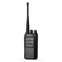 MYT-369 Talkie-walkie analogique noir 2W de marque MYT, personnalisable avec logo, portée 5KM, résistant à l'eau IPX4, batterie Li-ion 1800mAh, 16 canaux