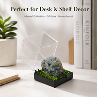 Vente en gros de spécimens minéraux bruts de labradorite naturelle, mini boîte de présentation paysagère 3,5 cm, cadeau