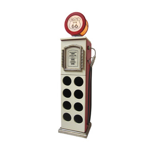 Pompa di benzina antica in legno porta vino decorazioni secchielli per ghiaccio vasche per bevande legno Vintage portaoggetti in vetro per vino - Product Image 2