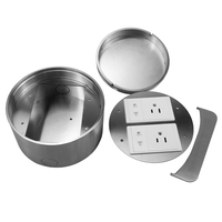 Boîte de prise au sol spirale étanche ZDL-150 en acier inoxydable durable IP44/IP66, 2 prises 10A CE pour usage industriel et commercial