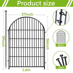 Hoge Tuin Hek Met Poort Buiten Voor Tuin, Roestvrije Metalen Draad Tijdelijke Hond Hek Voor Patio, Geen Graven Tuin Hekwerk - Product Image 2