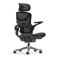 Chaise de bureau ergonomique moderne en maille nylon avec appui-tête 5D, soutien lombaire réglable, accoudoirs en PU et repose-pieds extractible pour bureau à domicile