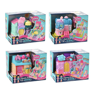 Mini conjunto de simulación de juego para niña, casa de muñecas con muebles y caja ciega de PVC, juguetes para niña, 3x AG13, botón de célula, batte - Product Image 6