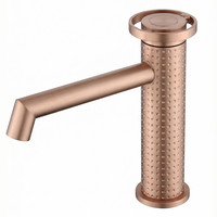 Robinet de lavabo noir nordique de luxe léger, simple, pour eau chaude et froide, pour salle de bain blanche