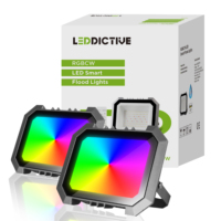 Projecteur LED RGB d'Ambiance pour Fête, Lumière Changeante de Couleur, Télécommande, Contrôle TUYA, Projecteur d'Extérieur pour Paysage, Lampe Maison Intelligente