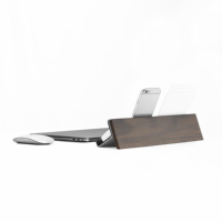 SAMDI Support vertical en bois de noyer pour ordinateur portable, support de bureau pour ordinateur portable, table pour ordinateur portable en bois de noyer pour un usage domestique