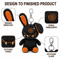 Portachiavi Personalizzato con Coniglietto di Peluche, Morbido Pupazzo a Forma di Coniglio Ciclope, Regalo Boutique, Basso MOQ, Supporto OEM ODM