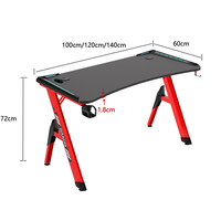 Escritorio para Computadora AOR Gaming, Superficie de Madera y Metal, Luces LED RGB, Diseño Ergonómico, Estructura de Acero para Oficina en Casa