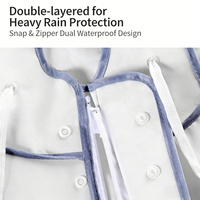 Imperméable long épais en EVA personnalisé pour adultes, avec gants intégrés et visière transparente, idéal pour le cyclisme et les activités de plein air