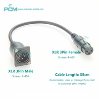 D-type XLR 3Pin mâle à femelle câble d'extension de montage sur panneau d'alimentation pour DMX512 LED lumière de scène haut-parleur Microphone mélangeur Audio