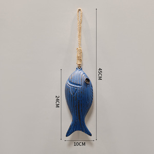 Décorations murales suspendues en bois de style méditerranéen vintage, double face, en forme de poisson, d'étoile de <span class=keywords><strong>mer</strong></span> et de coquillage, style marin - Product Image 6