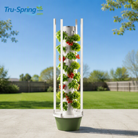 Système de culture hydroponique verticale automatique Tru-Spring à 3-13 niveaux pour serres agricoles commerciales, anti-UV, en HDPE/ABS, avec pompe