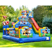 Château gonflable pour enfants sur le thème du chien, personnalisé, avec toboggan, Fun City et aire de jeux
