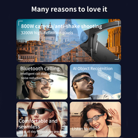 Lunettes Intelligentes Traducteur L802 avec Reconnaissance, Caméra d'Enregistrement Vidéo/Audio 8MP, Traduction IA, Contrôle Tactile/Vocal/par Application et Wi-Fi