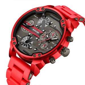 <span class=keywords><strong>Orologio</strong></span> al Quarzo di Marca di Lusso per <span class=keywords><strong>Uomo</strong></span>, Cassa Grande da 49mm, Cinturino in Acciaio Rosso, <span class=keywords><strong>Orologio</strong></span> Sportivo da Polso, Relogio Masculino - Product Image 2