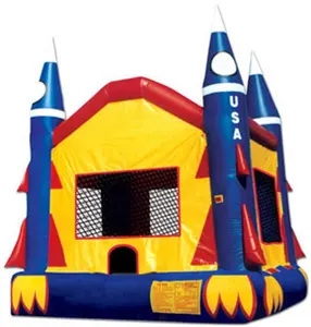Amerika Serikat Roket Inflatable Bouncy Castle, Inflatables Jumping Puri untuk Dijual