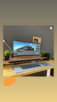 Double étagère de bureau, support de moniteur, étagère de bureau, étagère organisateur de bureau