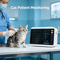 Moniteur de vétérinaire à main ECG NIBP SpO2 PR moniteur de signes vitaux avec écranclinique d'hôpital pour animaux de compagnie