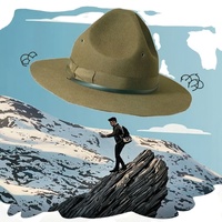 Chapeau de scout pour adulte 100% laine, style cowboy, fedora, chapeau de sergent de la Garde forestière canadienne, chapeau de sergent de la Garde de la paix, style uni, pour les spectacles