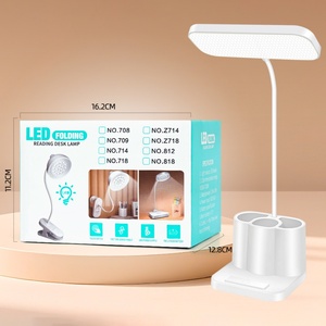 Support de stylo multifonctionnel à LED rechargeable tricolore avec indicateur de température, lampe de bureau alimentée par batterie pour l'étude - Product Image 6