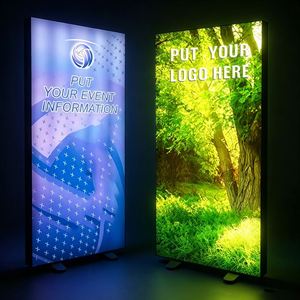 ป้ายไฟ LED แบบตั้งพื้นพกพา พิมพ์ UV สำหรับงานแสดงสินค้า โปรโมชั่น ป้ายโฆษณา ขายดี MOQ ต่ำ - Product Image 1