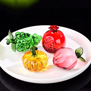 Nouveau cristal fruits Figurine verre <span class=keywords><strong>presse</strong></span>-papiers grenade pêche modèle maison salon fenêtre ornement - Product Image 3