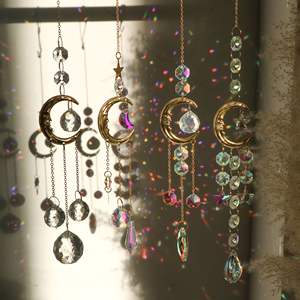 Atrapasoles de Cristal con Diseño de Sol, Luna y Estrellas, Adornos Colgantes de Cristal, Campanas de Viento para Decoración, Colgante de Cristal - Product Image 4