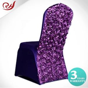 Fundas <span class=keywords><strong>de</strong></span> Silla <span class=keywords><strong>de</strong></span> Lujo al por Mayor, Color Blanco Personalizado, con Rosetones, <span class=keywords><strong>para</strong></span> Eventos, Bodas y Banquetes - Product Image 5