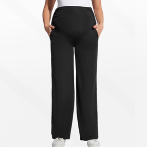 <span class=keywords><strong>Pantalon</strong></span> de <span class=keywords><strong>travail</strong></span> de maternité taille haute amincissant et très élastique, confortable, noir, pour femmes enceintes, coupe droite - Product Image 5