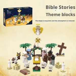 Blocs <span class=keywords><strong>de</strong></span> construction en plastique transfrontaliers prêts à l'emploi à l'échelle 1/12 recréant des scènes d'<span class=keywords><strong>histoire</strong></span> bibliques classiques religieux immersifs - Product Image 2
