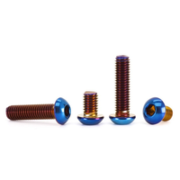 Vis à tête hexagonale ronde ISO7380 M3 M4 X 8 mm 10 mm 12 mm 16 mm 20 mm 25 mm, vis à tête hexagonale, vis en titane bleu brûlé GR5