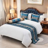 Chemins de lit et oreillers assortis colorés personnalisés grande taille étoiles lit d'hôtel jetés écharpe impression polyester chemin de lit vente en gros