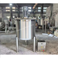 Cuve de mélange liquide double paroi en acier inoxydable avec agitateur et fonctions de chauffage et d'émulsification pour le traitement chimique, capacité 500L