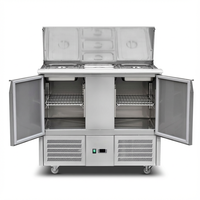 Table de préparation de salades réfrigérée en acier inoxydable 304 pour comptoir de bar à salades commercial, idéale pour les restaurants de restauration rapide - Offre Spéciale