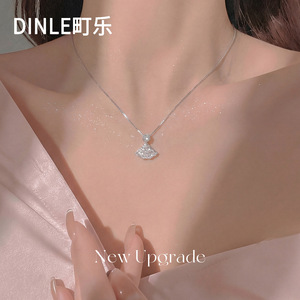 Dinle Moissanite Princess Skirt <b>Necklace</b> S925 Sterling Silver <b>D</b> Color Vvs1 Clarity Daily Wear - Product Image 2