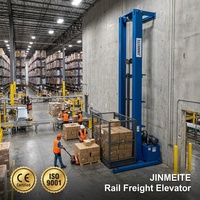 Nouvel élévateur de fret hydraulique à mât unique certifié CE JINMEITE avec interrupteur de sécurité et dispositif anti-chute, hauteur de levage 18m
