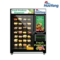 Distributeur automatique 24h/24 en acier inoxydable avec écran tactile, un seul compartiment, options de paiement multiples pour légumes frais