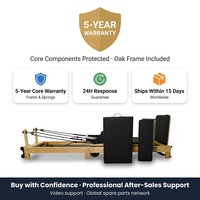 Machine de Pilates pliable en chêne, portable, avec cadre en bois massif, équipement de studio de Pilates aux bienfaits pour la santé, garantie de 5 ans
