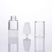 Kit de voyage cosmétique rechargeable de 15ml ensemble de bouteilles sans air blanches vides avec pulvérisateur à pompe pour shampooing et lotion