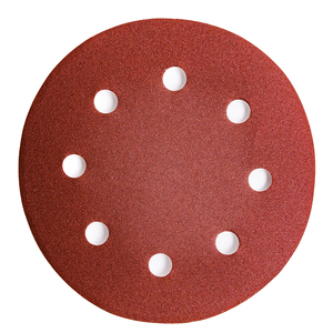 8 furos vermelho gancho e laço lixar polidor discos 1mm óxido de alumínio dureza média customizável OEM suporte - Product Image 1