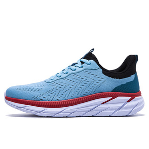 Chaussures de sport élégantes et robustes pour hommes, baskets de marche en tissu de coton à lacets, tendance mode, baskets de court tricotées lumineuses - Product Image 1