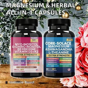 Offre Spéciale Combo : Capsules de Magnésium pour Adultes avec L-Théanine, Ashwagandha et Myo-Inositol – Soutien Immunitaire Tout-en-un – Lot de 60 Capsules - Product Image 2