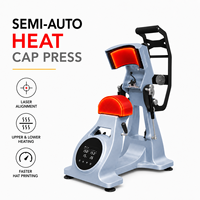 Presse à chaud semi-automatique électrique manuelle à double plaque chauffante pour casquettes avec multi-minuteries