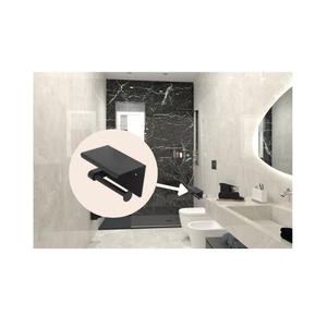 Portarotolo da parete con mensola in acciaio inossidabile, installazione adesiva senza foratura richiesta - Product Image 5