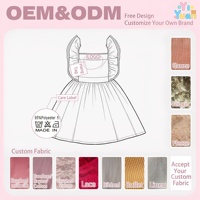 Robe pour fillettes bleu foncé à grandes fleurs aquarelles, avec bordure à pompons, bretelles à volants et empiècement floral carré, tenue pour séance photo de mariage pour enfants